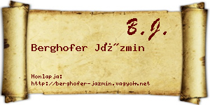 Berghofer Jázmin névjegykártya